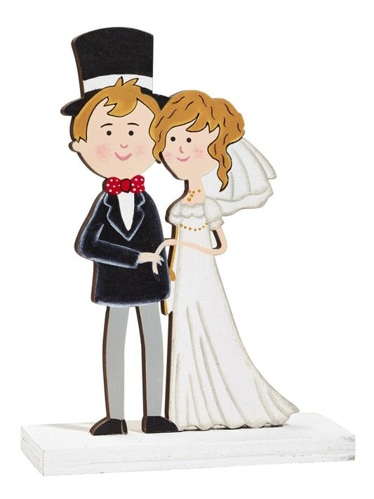 Houten bruidspaar, ca. 12 cm